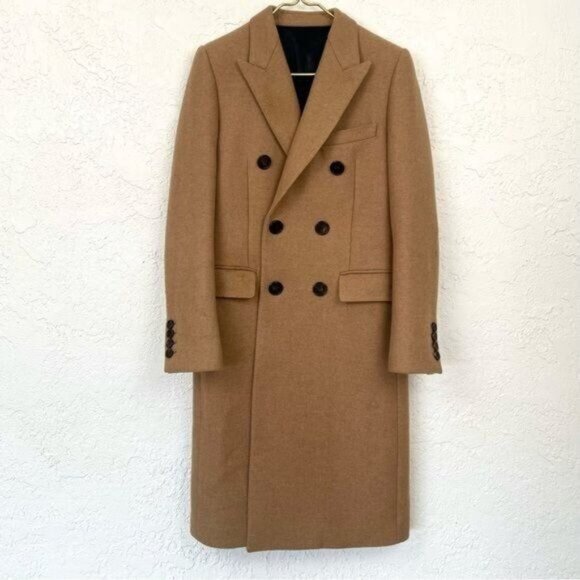 CELINE CHESTERFIELD 2020 CLASSIC COAT IN 100% CAMEL HAIR CLOTH NUTMEG SIZE SMALL - Picture 12 of 13
